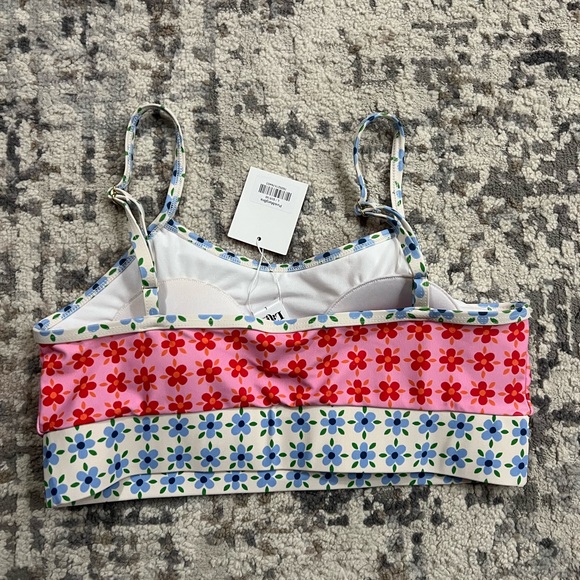 Lime Ricki Blue and Green Floral Bikini Top - Picture 5 of 7